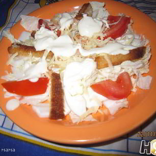 Рецепт Салата Цезарьс креветками