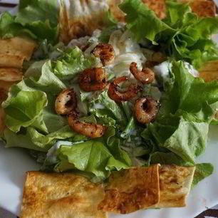 Рецепт Цезаря с чипсами из лаваша