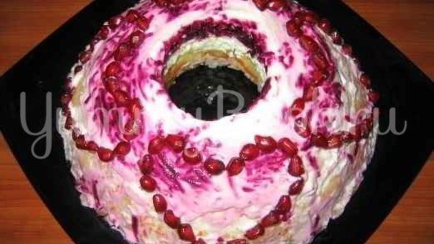Рецепт слоеного салата гранатового браслет