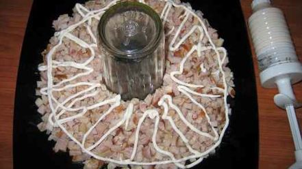 Рецепт слоеного салата гранатового браслет