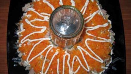 Рецепт слоеного салата гранатового браслет