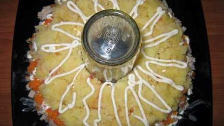 Рецепт слоеного салата гранатового браслет