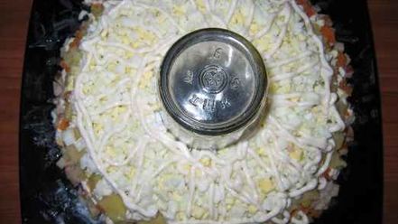 Рецепт слоеного салата гранатового браслет