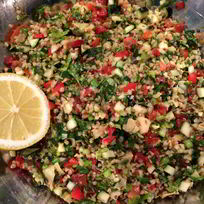 Рецепт Табуле из киноа с булгуром и маринованными артишоками