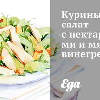 Куриный салат с нектаринами и мятным винегретом