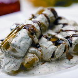 Рецепт Лука-порея с соусом Винегрет