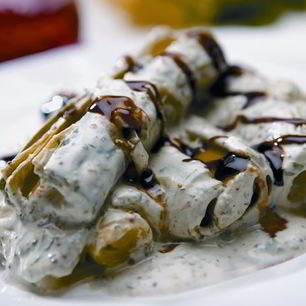 Рецепт Лука-порея с соусом Винегрет