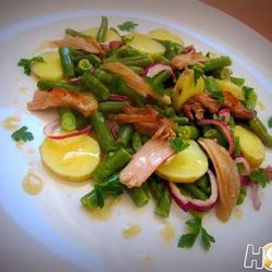 Рецепт Салата из спаржевой фасоли под соусом винегрет