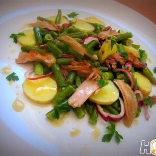 Рецепт Салата из спаржевой фасоли под соусом винегрет