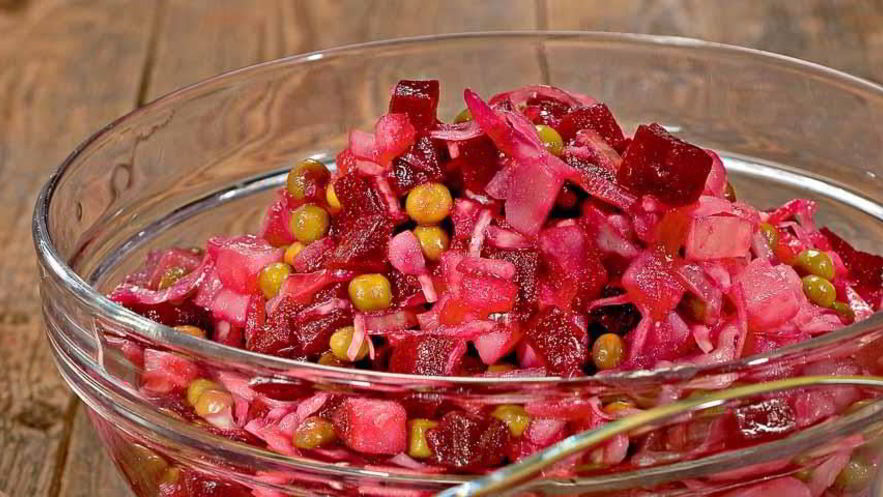 Рецепт салата винегрет с квашеной капустой