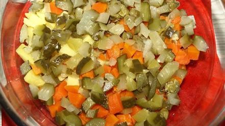 Рецепт старорусского винегрета с судаком