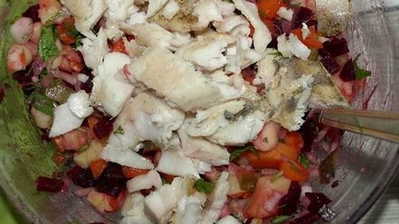 Рецепт старорусского винегрета с судаком