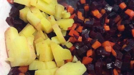 Рецепт винегрета из запеченных овощей