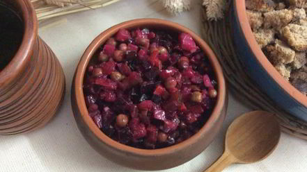 Рецепт винегрета из запеченных овощей