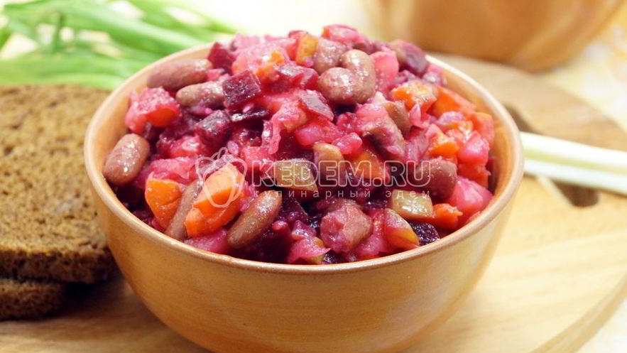 Рецепт винегрета классического с фасолью