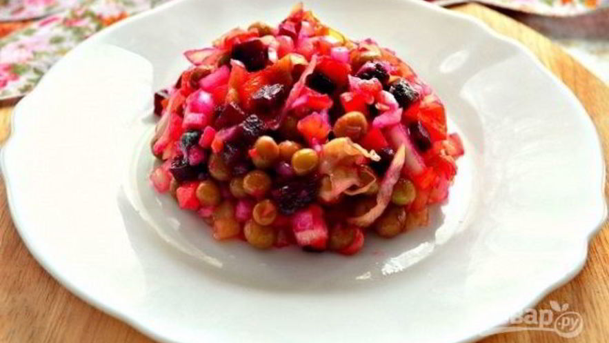 Рецепт винегрета классического с горошком и капустой