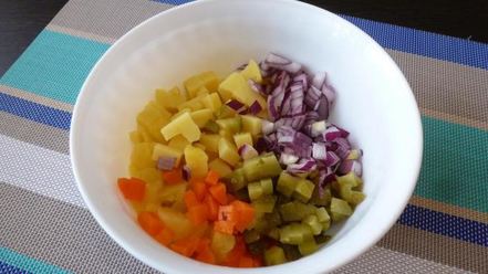 Рецепт винегрета с фасолью и краснокочанной капустой