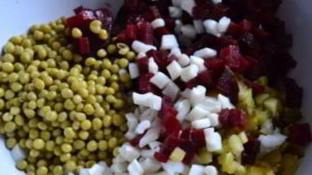 Рецепт винегрета с кальмарами