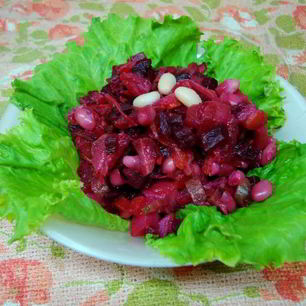 Рецепт Винегрета с консервированной фасолью и квашеной капустой