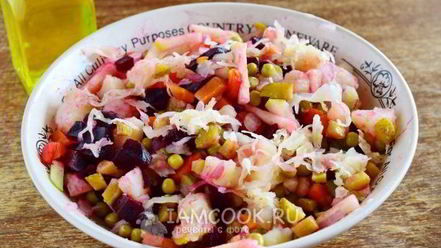 Рецепт винегрета с квашеной капустой и горошком