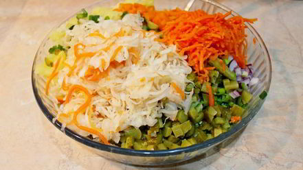 Рецепт винегрета с морковкой по-корейски