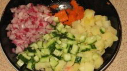 Рецепт винегрета с огурцами