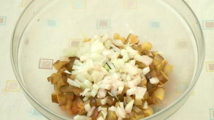 Рецепт винегрета с яблоками и отварной фасолью