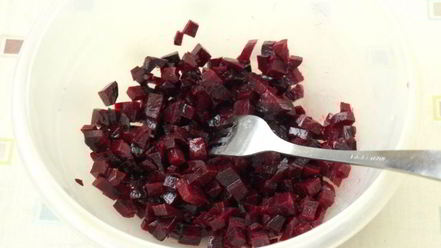 Рецепт винегрета с яблоками и отварной фасолью