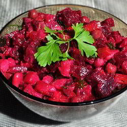 Рецепт Винегрета с запеченной свеклой и фасолью