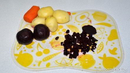 Рецепт винегрета с запеченной свеклой и фасолью