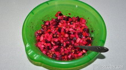 Рецепт винегрета с запеченной свеклой и фасолью