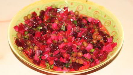 Рецепт винегрета с зеленым горошком