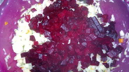 Рецепт винегрета со свежей капустой и огурцом