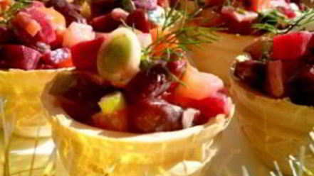 Рецепт винегрета в тарталетках