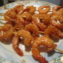 Имбирные креветки в соевом маринаде