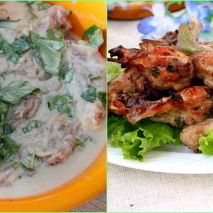 Рецепт Маринада для курицы на кефире с чесноком и травами