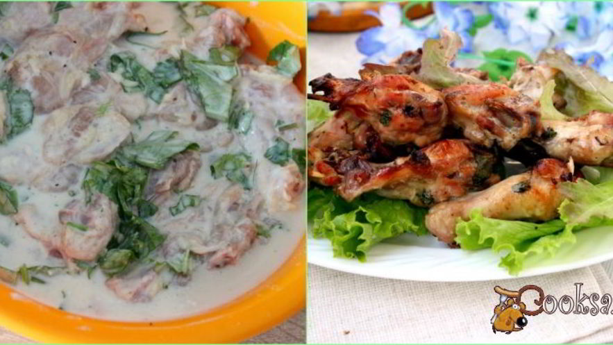 Рецепт маринада для курицы на кефире с чесноком и травами