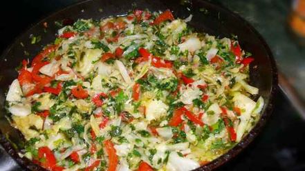 Рецепт овощей пассированных с соусом песто