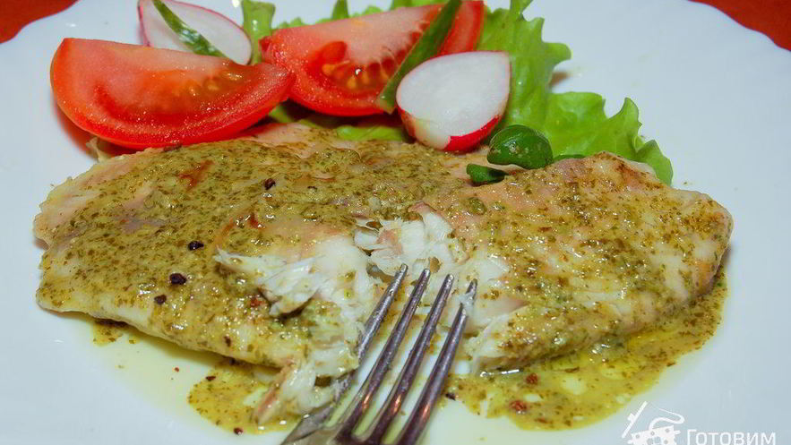 Рецепт рыбы с соусом песто