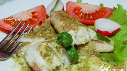 Рецепт рыбы с соусом песто