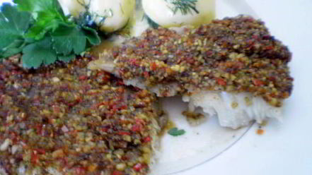 Рецепт рыбы запеченной с соусом песто