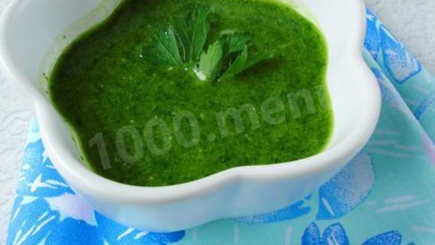 Рецепт соуса песто из петрушки и черемши