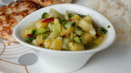 Рецепт огуречно-ананасовой сальса