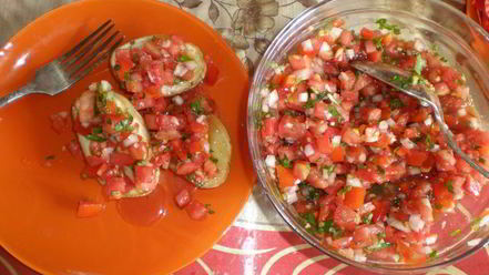 Рецепт рыбы запеченной, картошечки и соус сальса