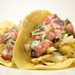 Рецепт Тако с жареной треской и соусом сальса