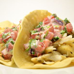 Рецепт Тако с жареной треской и соусом сальса