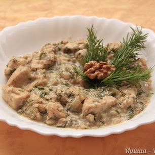 Рецепт Курицы в орехово-чесночном соусе Сациви