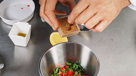 Рецепт фаршированных кальмаров на тартаре из томатов