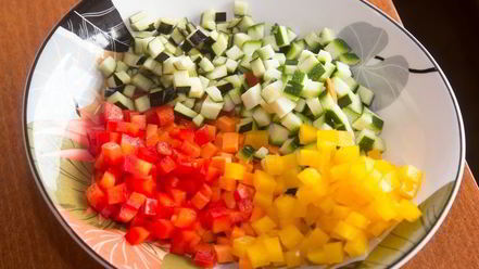 Рецепт тартара из овощей в соусе из йогурта