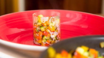 Рецепт тартара из овощей в соусе из йогурта